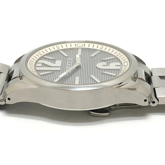 BVLGARI ST42S Solo tempo Quartz Men\'s Watch Round Wristwatch SS Silver main image 5